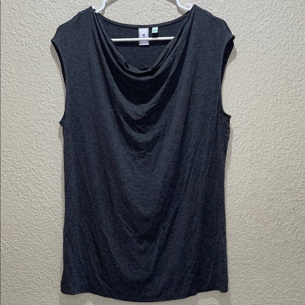 Susina Black Drape Tank Top